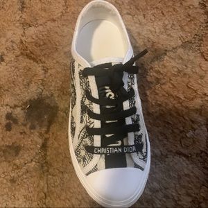 Christian Dior shoes black and white tiger stitch